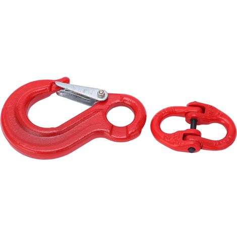 Hebeschlinge mit Haken und Ringen, hochbelastbarer 2-Tonnen-Kettenverbinder für Anhänger, 2-Schlaufen-Befestigung, hohe Traglast (1/5)