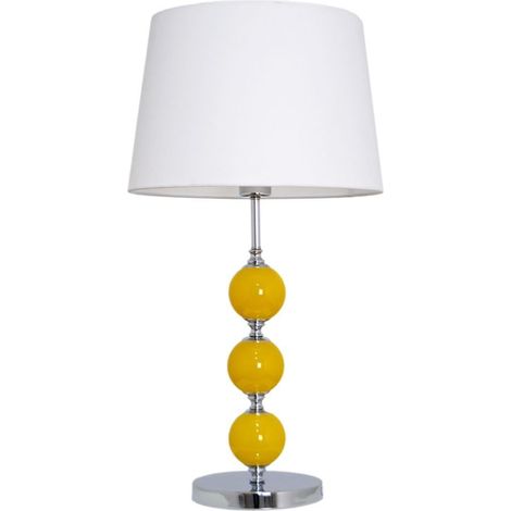 Sobremesa cromo tres bolas mostaza 1xE27