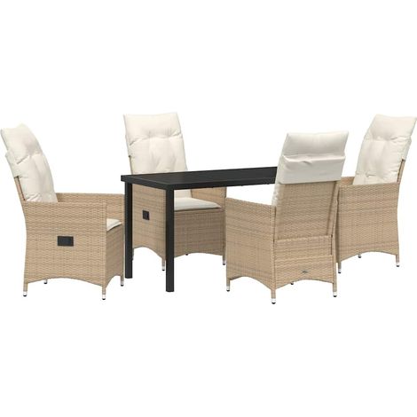 Conjunto de Comedor de Jardín 5 pcs Beige ratán sintético vidaXL (1/5)
