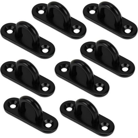 CSPARCV 8 Stück schwarze Ösenplatten für Schaukelhaken und Hängemattenzubehör (1/5)