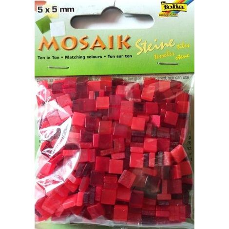 Ciottoli a mosaico 5x5mm rossi