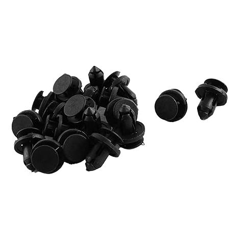 Rivets Fixation Rabatss Pare-Chocs Garde-Boue Clips Plastique Noir (1/4)