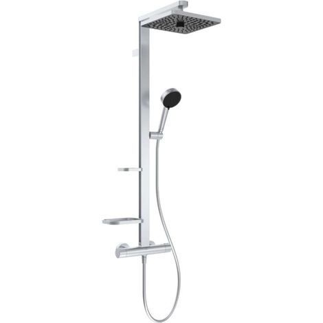 Ideal Standard Ceratherm ALU+ - Conjunto de ducha con termostato, 26x26 cm, 2 chorros, plateado BE210SI (1/5)