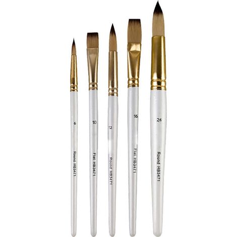 Ensemble de 1 pinceau aquarelle en nylon multicolore (1/5)