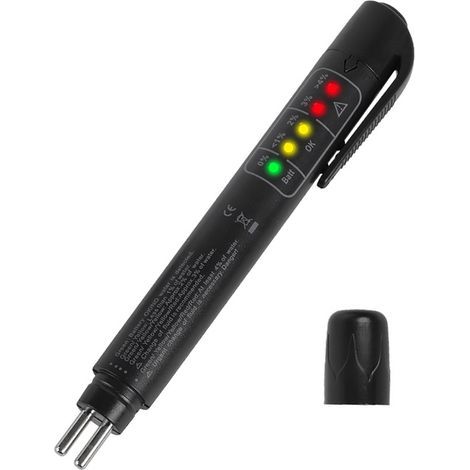 Testeur de liquide de frein portable avec 5 indicateurs LED pour DOT3 DOT4, vérificateur d'humidité pour véhicules automobiles (1/4)