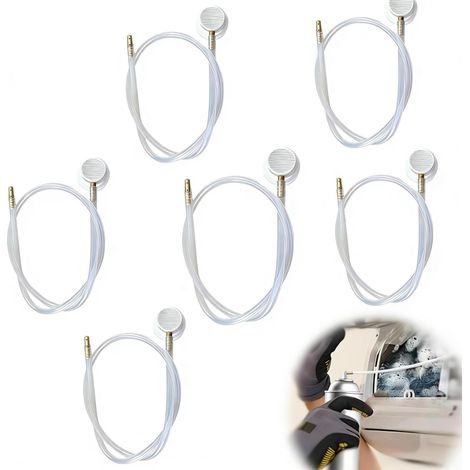 Lot de 6 sondes creuses pour bombes pulvérisateurs, rallonges de pulvérisation, tuyau de 60 cm, buse d'aérosol, rallonge flexible à 360°, embout de pulvérisation précis pour nettoyage de la tête (1/5)