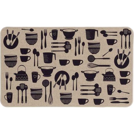 Tapis Multi-Usage Tissé "Kitchen" 45x75cm Naturel (1/4)