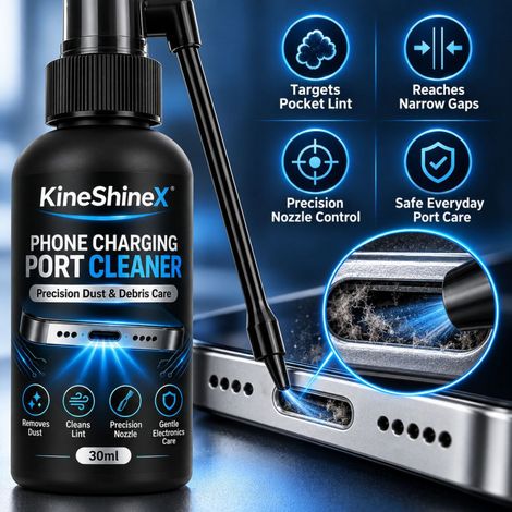 KineShineX Handy-Ladeanschlussreiniger, Präzisionsdüse zur Staub- und Fusselentfernung, Reinigungs- und Pflegelösung, geeignet für Hände (1/5)
