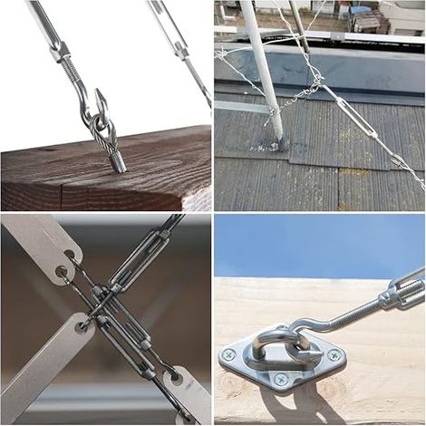 Turnbuckle tensioner, wire tensioner hook and hook, cable tensioner, stainless steel tensioner, M8 stainless steel cable tensioner, cable tensioner, stainless steel cable tensioner, M8 turnbuckle, M8 (1/3)