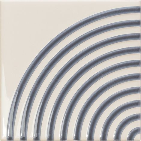 Carrelage mural faïence TWISTER Motif - 12,5x12,5 cm Motif Courbes Vapor - Titanium blue -  - boîte de 0.56 m2 - Gioia Materia