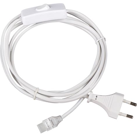 Câble d'alimentation Alcapower avec prise et interrupteur pour rubans LED HEM IP65 série MILKY et LED COB MILKY 220 V, longueur 1 mètre, 15 x 8,6 mm (1/2)