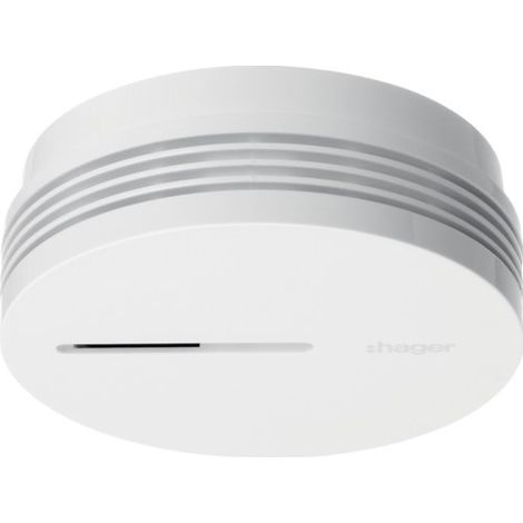 Hager – Détecteur de fumée autonome 10 ans – Alimentation pile lithium – Avertisseur sonore 85dB – Installation facile au plafond