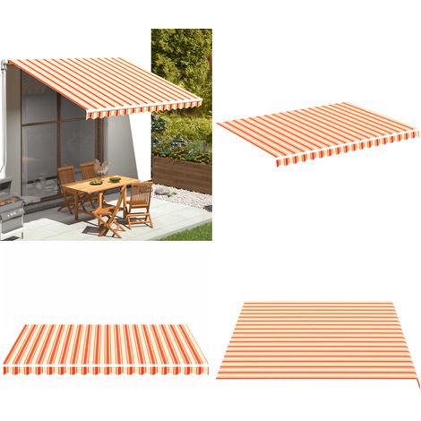 Tissu de remplacement pour auvent Jaune et orange 4x3 m - Tissus D'ombrage - Auvent De Jardin - Toile D'auvent - Parasol De Jardin - Protection Solaire - Home & Living (1/5)