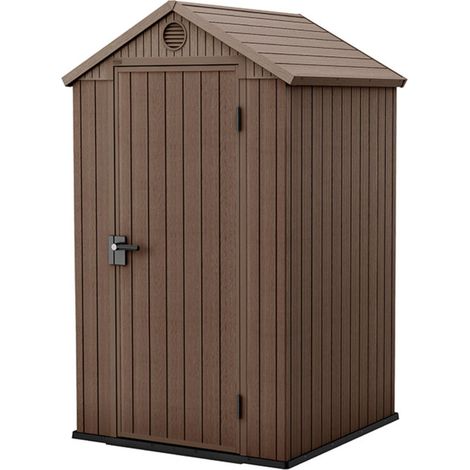 Keter – Abri de jardin en résine 123,8x117x205 cm – Panneaux double paroi – Résistant aux intempéries et aux UV – Avec ventilation intégrée