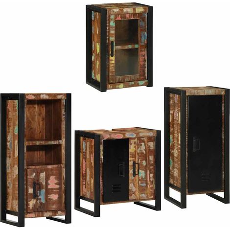 Maison Exclusive - Badezimmermöbel-Set mit Regal 4 pcs Mehrfarbig