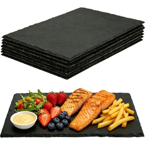 Panneau de service, ardoise naturelle, résistant à la chaleur, 6PCs 20x30cm (1/2)