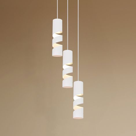 [NEUWERTIG] B-Ware Trio Stream Hängeleuchte Pendelleuchte Lampe Weiß Metall Gu10 3 Flammig ø 28 Cm