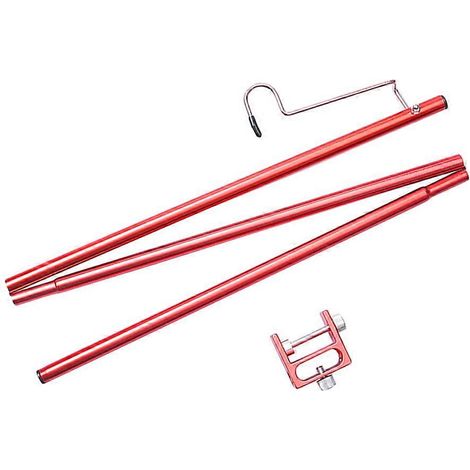 Poteau d'éclairage extérieur en alliage d'aluminium rouge avec support pour lampe de camping, facile à transporter (1/5)