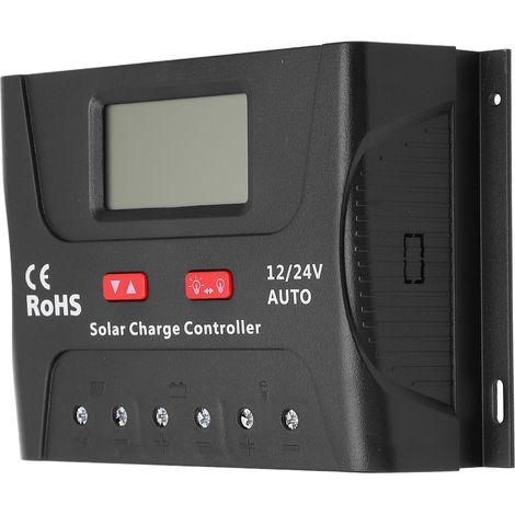 Régulateur de charge solaire PWM intelligent 12V/24V auto-détection 50A, écran LED avec port USB intégré (1/5)