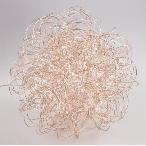 LED-Drahtkugel 25 LEDs Timer Lichterkugel Kugellampe Weihnachtsdeko Lichterkette - kupfer