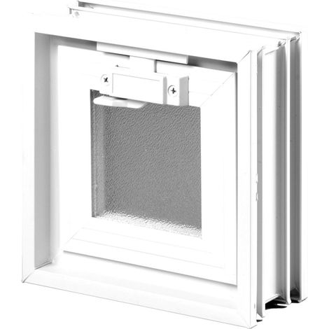 Fenêtre de ventilation pour briques de verre 19x19 cm – GBMR1919 – Ouverture à soufflet – Plastique blanc pour intérieur et extérieur (1/2)