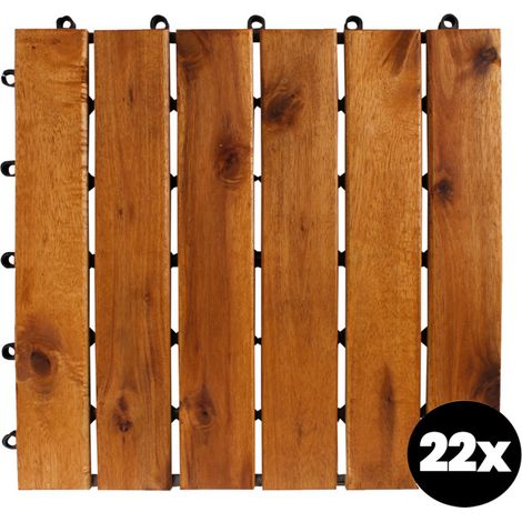 Linder Exclusiv Akazien-Terrassenfliesen 30x30 cm 22 Stück 22er Set