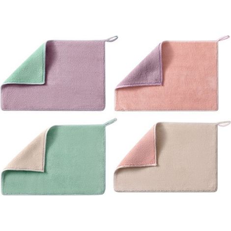 6 Gant de toilette, microfibre, coton, boucle suspension, hypoallergénique, bébé enfant adulte (1/5)