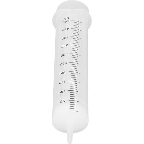 Grosse seringue laboratoire PP 500 ml avec graduations et accessoires pour dosage liquides et liquides alimentaires (1/5)