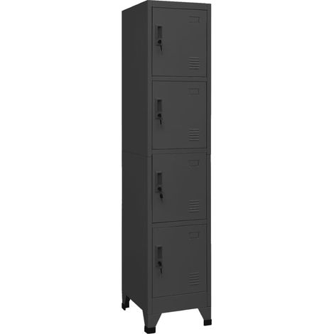 Armoire à casiers Meuble de Rangement - Style Contemporain Anthracite 38x45x180 cm Acier BV310646 - BonneVie (1/5)