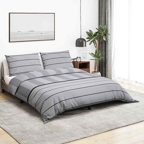 Parure de lit grise 140x200 cm en coton (1/5)