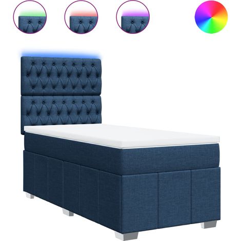 Maison Exclusive - Boxspringbett mit Matratze Blau 90x200 cm Stof