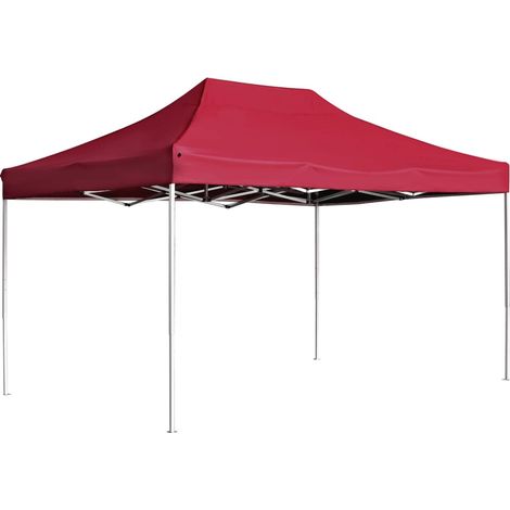 Profi-Partyzelt Faltbar Aluminium 4,5x3 m Weinrot
