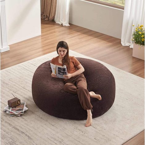 5FT Sitzsack Sofa für Erwachsene Braun 120 x 120 x 60 cm (1/5)