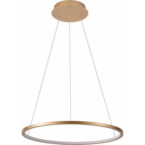Lampada sospensione LED anello oro 60cm 38W Vinola