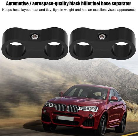 2 Pièces Support Universel Noir pour Raccord de Tuyau Tressé AN6, Séparateur et Fixation (1/5)