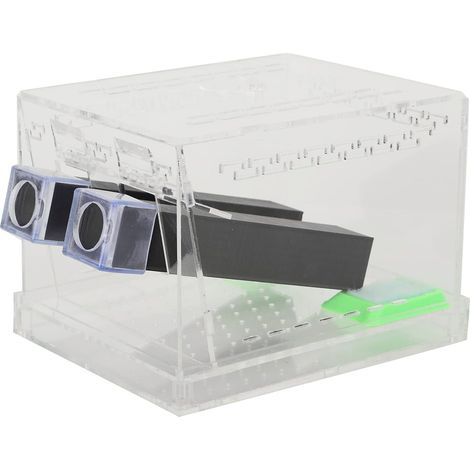 Acryl-Grillenaufzuchtbox mit Futterröhrchen und Abfallschublade (1/5)