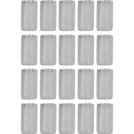 Kit de connecteurs résistants à la rouille, écrou d'accouplement hexagonal M6 en acier inoxydable, argent 20 pièces (1/5)