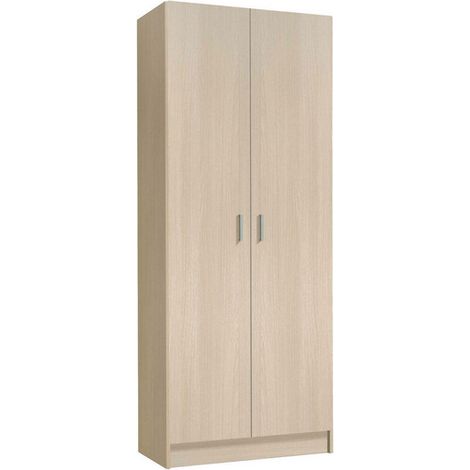 Mobimarket – Armoire murale de salle de bain 73 x 37 x h180 cm – 2 portes battantes – 2 étagères modulables – Panneau mélaminé résistant (1/10)