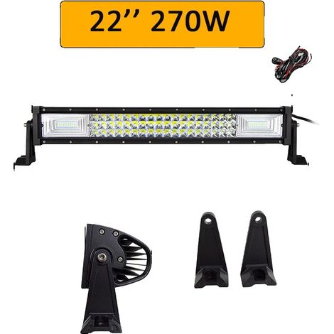 Barre lumineuse LED, options 270W/405W/540W/675W, étanche IP67