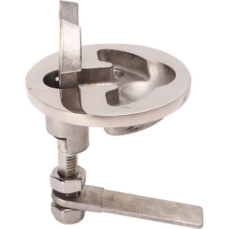 Verrou à came bateau 57x61mm, fermeture flush marine, poignée inox 316 argent, accastillage yacht, quincaillerie nautique (1/5)