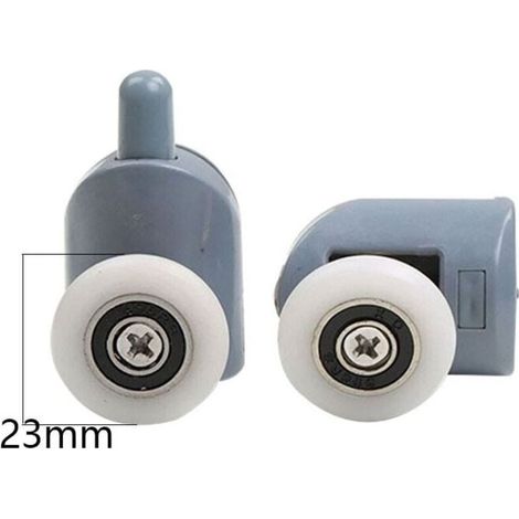 Rulli per porte scorrevoli, rulli per porte scorrevoli da doccia da 23 mm, rulli per porte doccia, rulli per box doccia per bagno, 8 pezzi (4 superiori e 4 inferiori) (1/4)