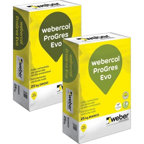 Webercol progres evo adesivo cementizio bianco sacco kg 25 C2TE (1/3)