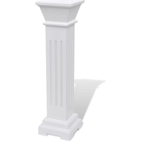 Supporto per piante a colonna quadrata classica in mdf bianco 020045034