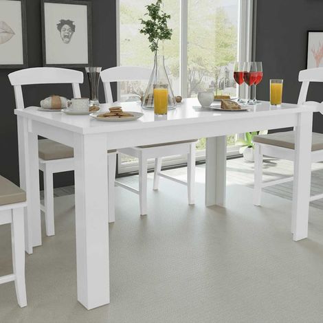 vidaXL Mesa de comedor blanca 140x80x75 cm (1/5)