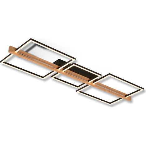LED Deckenlampe Holz LED Deckenleuchte Wohnzimmer Dimmbar Schlafzimmer Flur