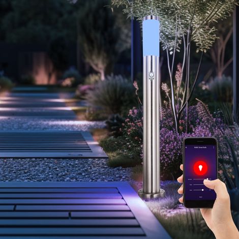 Lampada da terra intelligente per esterni controllabile tramite app per telefono cellulare Lingua SENSOR Lampada base dimmerabile in un set che include lampade LED RGB (1/5)