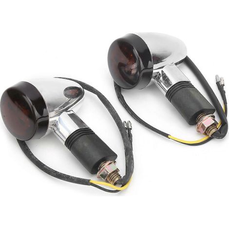 Stück Universal-Motorradblinker, gelbes Licht, hohe Sichtbarkeit, 12 V, 10 mm/0,4 Zoll Gewinde, weiß