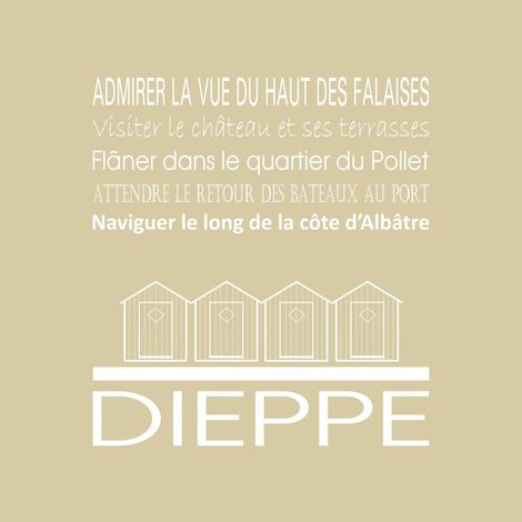 Tableau sur toile Dieppe beige 30x30 cm - Impression sur Toile Murale Décorative - Image imprimée en HD sur Toile - Toile sur Châssis en Bois FSC - Fabriqué en France (1/4)