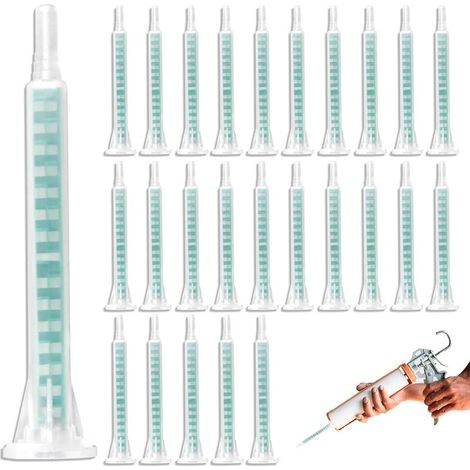50 Pièces de Mélangeurs Statiques pour Colle,Pistolet à Colle AB avec Buse de Mélange Époxy et Tube de Mélange en Plastique AB (1/5)