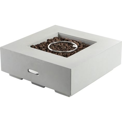 Brasero de jardín patio GRC quemador de acero inoxidable gas propano gris claro Hekla